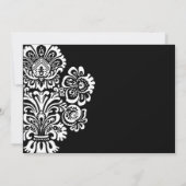 白黒ヴィンテージフローラ結婚式招待状 招待状 (裏面)