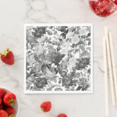 白黒ヴィンテージフローラ スタンダードランチョンナプキン (インサイチュ)