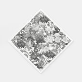 白黒ヴィンテージフローラ スタンダードランチョンナプキン (角)