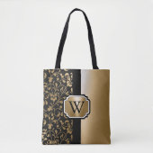 白黒ヴィンテージフローラ トートバッグ (正面)