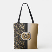 白黒ヴィンテージフローラ トートバッグ (裏面)