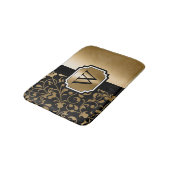 白黒ヴィンテージフローラ バスマット (アングル)