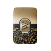 白黒ヴィンテージフローラ バスマット (正面縦)