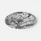 白黒ヴィンテージフローラ ペーパープレート (アングル)