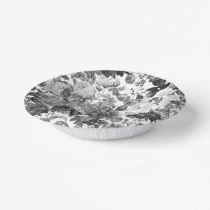 白黒ヴィンテージフローラ ペーパーボウル