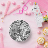 白黒ヴィンテージフローラ ペーパーボウル (パーティー)