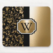 白黒ヴィンテージフローラ マウスパッド (正面)