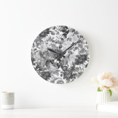 白黒ヴィンテージフローラ  ラージ壁時計 (ホーム)