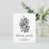 白黒ヴィンテージフローラ | 住所の変更 案内ポストカード (スタンド正面)