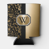 白黒ヴィンテージフローラ 缶クーラー (正面)