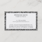 白黒ヴィンテージペイズリーパターン 名刺 (裏面)