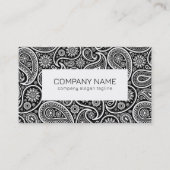 白黒ヴィンテージペイズリーパターン 名刺 (正面)