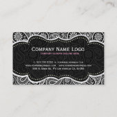 白黒ヴィンテージペイズリーパターン 名刺 (裏面)