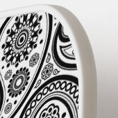 白黒ヴィンテージペイズリーモノグラム ピックルボールラケット (左詳細)