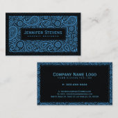白黒ヴィンテージペイズリー 名刺 (正面/裏面)