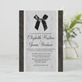 白黒ヴィンテージボウリネン結婚式招待状 招待状 (スタンド正面)