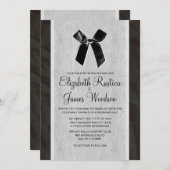 白黒ヴィンテージボウリネン結婚式招待状 招待状 (正面/裏面)