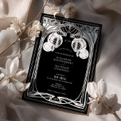 白黒ヴィンテージマキントシュの開花 招待状