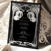 白黒ヴィンテージマキントシュの開花 招待状