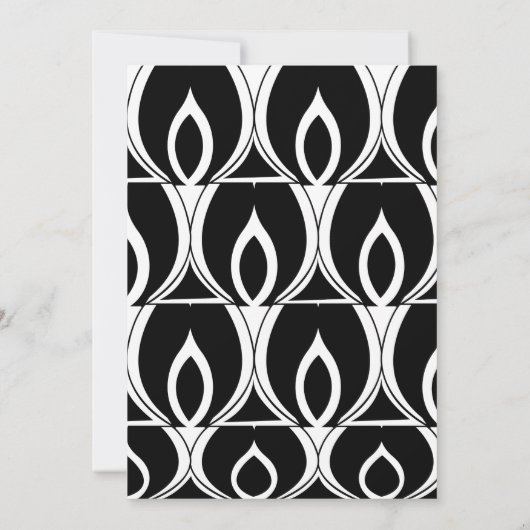 白黒ヴィンテージモダンアールデコ結婚 招待状 (裏面)