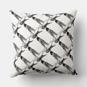 白黒ヴィンテージモダンフローラ クッション (裏面)