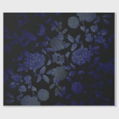 白黒ヴィンテージモダンフローラ ラッピングペーパー (フラット)