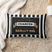 白黒ヴィンテージモダン感動的引用文 ランバークッション (ブランケット)