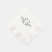 白黒ヴィンテージモノグラム紙ナプキン 縁ありカクテルナプキン (角)