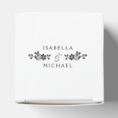 白黒ヴィンテージレースエレガント結婚式の引き出物 フェイバーボックス (上部)