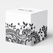 白黒ヴィンテージレースエレガント結婚式の引き出物 フェイバーボックス (裏面サイド)