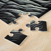 白黒ヴィンテージ人狼アイアート ジグソーパズル (側面)