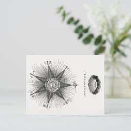 白黒ヴィンテージ占星術〔占星術の〕十二宮図、占星術 ポストカード