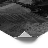 白黒ヴィンテージ寝室の写真 ポスター (角)