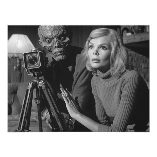 白黒ヴィンテージ怪獣映画 フォトプリント            (正面)