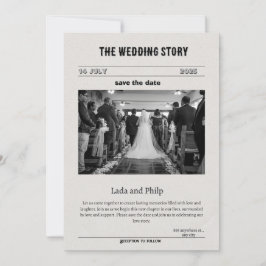 白黒ヴィンテージ日付の保存招待状 シーズンカード