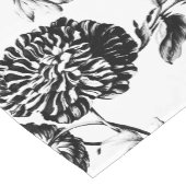 白黒ヴィンテージ植物学フローラトイルNo.2 ショートテーブルランナー (コーナー)