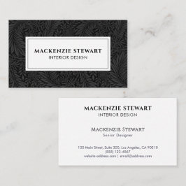 白黒ヴィンテージ植物学プロフェッショナル 名刺