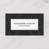 白黒ヴィンテージ植物学プロフェッショナル 名刺 (正面)