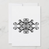 白黒ヴィンテージ渦巻きブライダルシャワー 招待状 (裏面)