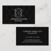 白黒ヴィンテージ渦巻形の枠 名刺 (正面/裏面)