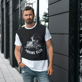 白黒ヴィンテージ漁師魚釣りクラブ Tシャツ