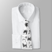 白黒ヴィンテージ犬のパターン ネクタイ (タイ)