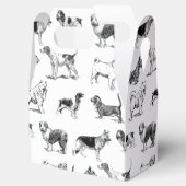 白黒ヴィンテージ犬のパターン フェイバーボックス (オープン)