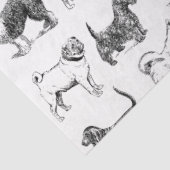 白黒ヴィンテージ犬のパターン 薄葉紙 (詳細)