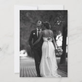 白黒ヴィンテージ結婚フレームの写真 サンキューカード (裏面)