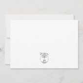 白黒ヴィンテージ結婚フローラ サンキューカード (裏面)