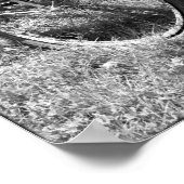 白黒ヴィンテージ自転車赤フラワーポスター ポスター (角)