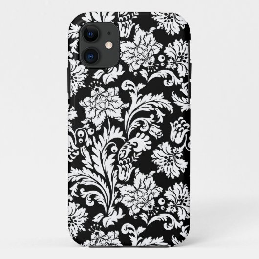 白黒ヴィンテージ花デザイン Case-Mate iPhoneケース (裏面)