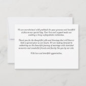 白黒ヴィンテージ花優雅な結婚式 サンキューカード (裏面)