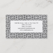 白黒ヴィンテージ花柄オリジナル 名刺 (裏面)